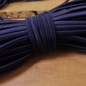 5 Yds/10 Yds Elastic Cord, 5mm width Navy blue elastic flat elastic thread,Sewing stretch string,stretch cord,Poly rubber Elastic rope.
