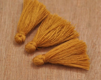 Mini Tassel,3cm Cotton Tassels/Tiny Short Tassel/Goldenrod Mini Cotton Tassel/Handmade Cotton Thread Tassel/Craft Tassel/Tassel Pendant