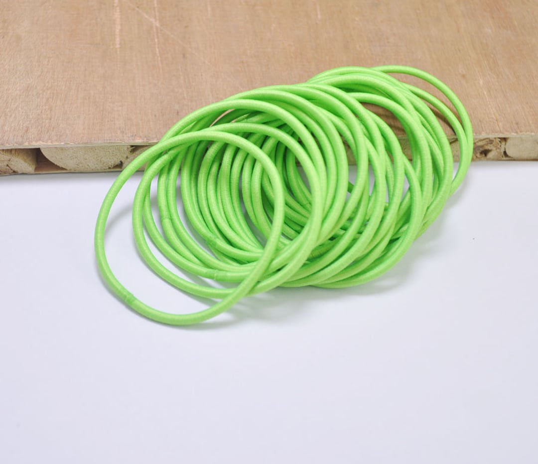 DIY Hair Elastics,50pcs or 100pcs Elastic Cord,grass Green Hair Elastic