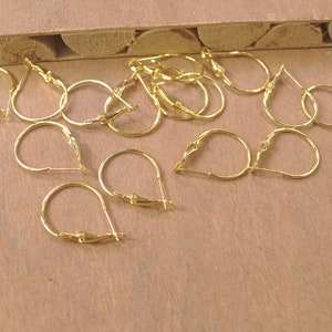 Small Earring Hoops,50pcs 20mm Gold Plated metal Earring hoops,Beading Earrings Hoops,20mm.