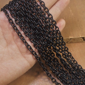 15.7 inch Plastic chain, colourful plastic chain,Oval plastic chain,Black Color - 3 pcs set