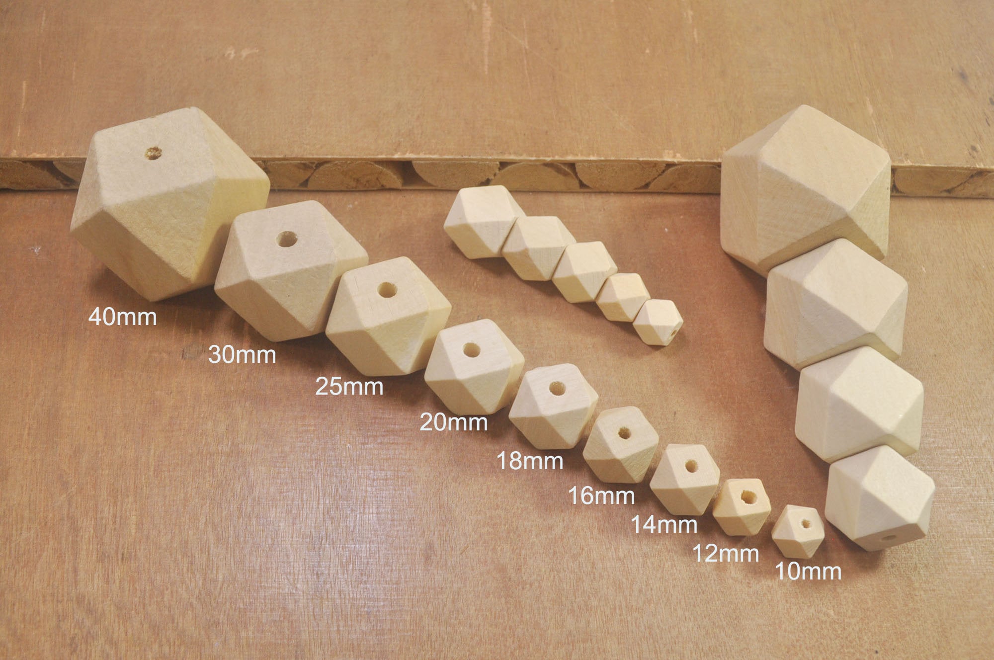 50 Perline In Legno Naturale 20 mm Palline Di Legno Con Foro
