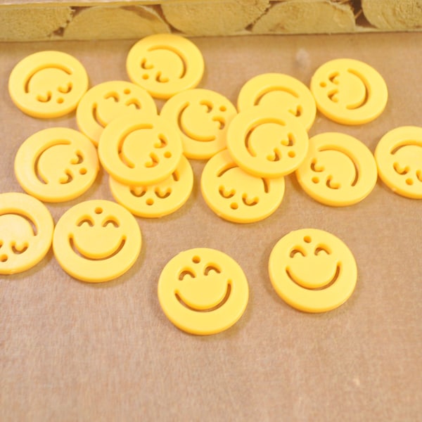 30Pcs Orange Yellow Small smile charm,Smiley face,Smile pendant,Flat Smiley charm,face keyring,Necklace/bangles making,Jewelry Making 20mm
