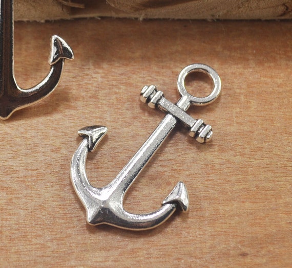 20pcs Anchor Charms Antique Silver Tone Anchor Pendant Double Etsy