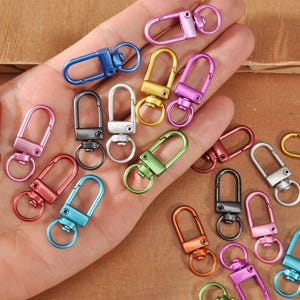 Metal Colorful Clasp clip,Swivel Clasp Connectors for Keychain,Lobster clasp bag hardware key hook,Jewellery Making Basic Supplies,11 Colors