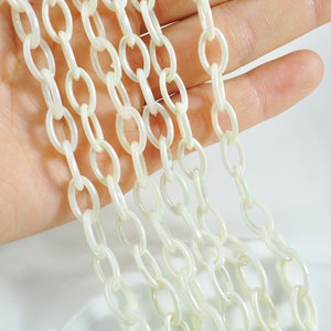 5-100Pcs AB White plastic chain,19.6in,acrylic chain with oval links,Acrylic Chain for DIY Necklaces,Jewelry,Mask necklace，Eyeglass Chain