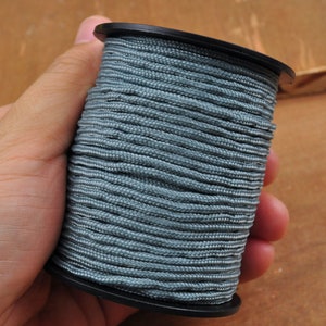 30/50/100 Yards,2mm Gray Cords/Ropes/Strings,Nylon Braided Cord for Jewelry Crafts/HomeDecor/Wrapping Gifts etc