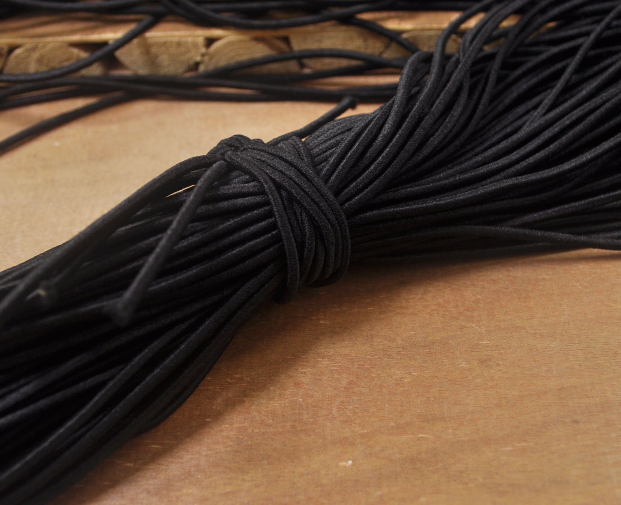 Black - Elastic Cord 2.5 mm (100m Spool)