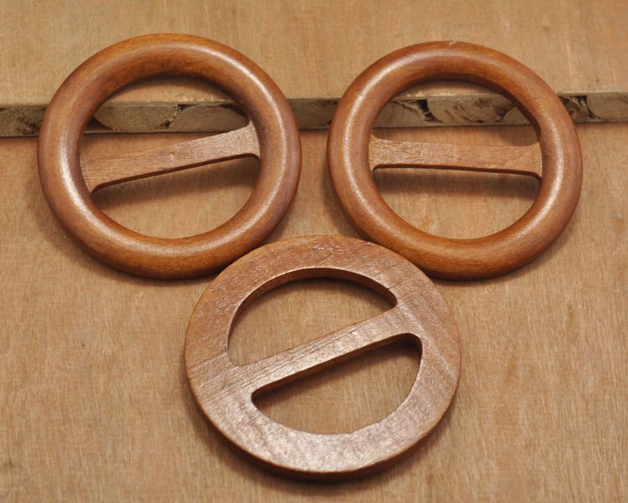 Wood Buckle2pcs 75mm Huge Wood Buckle Round Wooden Belt Etsy