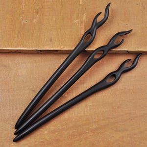 1-10Pcs High Quality Ebony Wood hair stick,Hand wood carved hair stick carved shawl pin， Smooth Black Wooden hair stick,Wood Hairpin