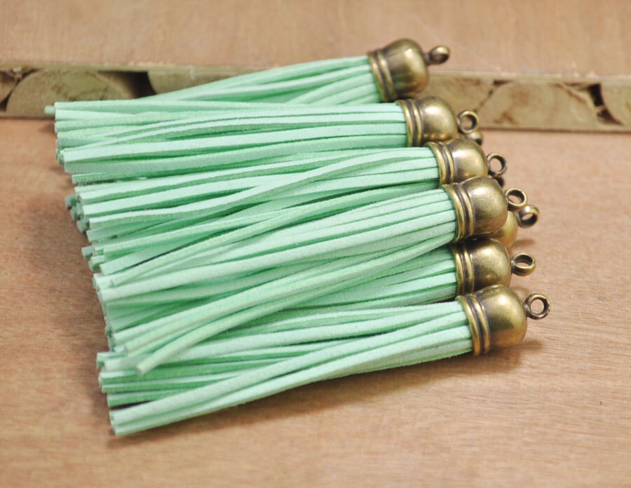 12個のアクアスエードタッセル、86 mmのフリンジタッセル