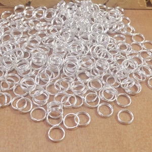 Double Jump Rings, Silver tone Split Rings 200Pcs 8mm Silver Split Jump Rings, Metal Clasp Connector,Keyring Hook Loop Leather Craft