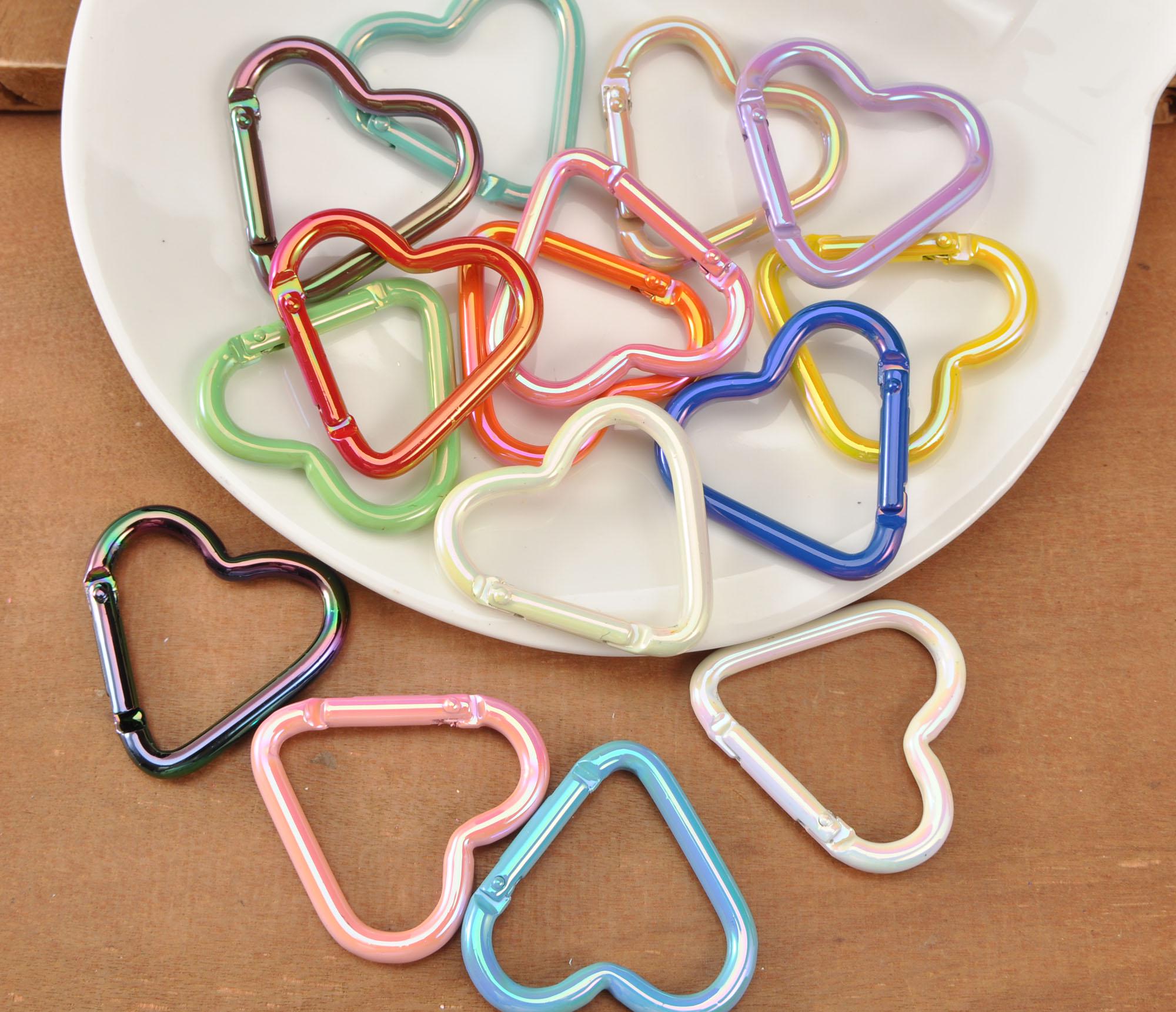 アクセサリー RIMA AB Color Heart Carabiner Keychain，aluminum Carabiner Clips