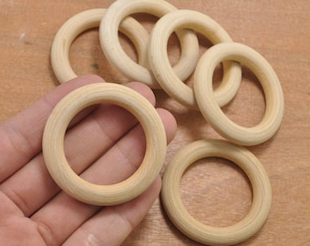 Wood Rings,10pcs 50mm Unfinished Wooden Rings Sale,wooden ring for necklace,natural wood rings Pendant.