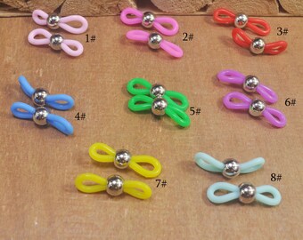 8 Colors eyeglass holder with Silver CCB Plastic beads,Rubber Glasses Chain Holder,Eye Glasses Spectacle Chain Strap Holder Rubber Loop Ends