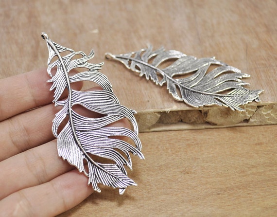 20Pcs Antique Silver//Gold//Bronze//Copper Feather//Leaf Shape Charms Pendants