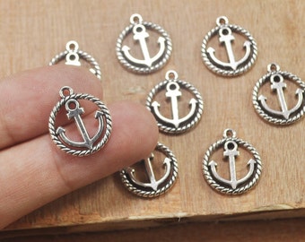 50 Stück Silber Anker Charms Anhänger Nautische Segeln Charms Antike Silber Zubehör Liefert Großhandel 15 x 18 mm