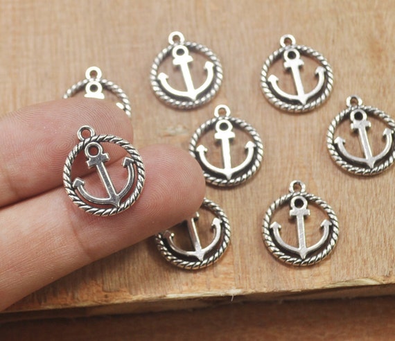 Jewelry Making Nautical Charms Bulk Anchor Charms 10 Pendants