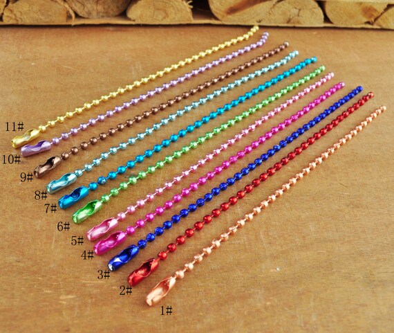 Set of 30Pcs 4.5 inch Multi Color Ball Chain,2.3mm Ball KeyChain, Hang Tag Ball Chain,Keychains,Ball Chain Connector clasp