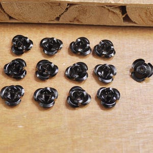 Aluminum Flower Beads,200Pcs 8mm Black Aluminum Rose flowers,flower decoration.