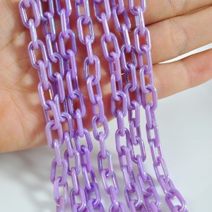 5-100Pc AB Light Purple Plastic Chain,Acrylic Chain,19inch,Mask necklace,Eyeglass Chain,Necklace makings,Jewelry making supplies,Jewelry DIY