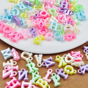 100 UDS-500 Uds., cuentas acrílicas de colores mezclados, cuentas de letras del alfabeto acrílicas Pastel perladas, suministros de joyería de primavera