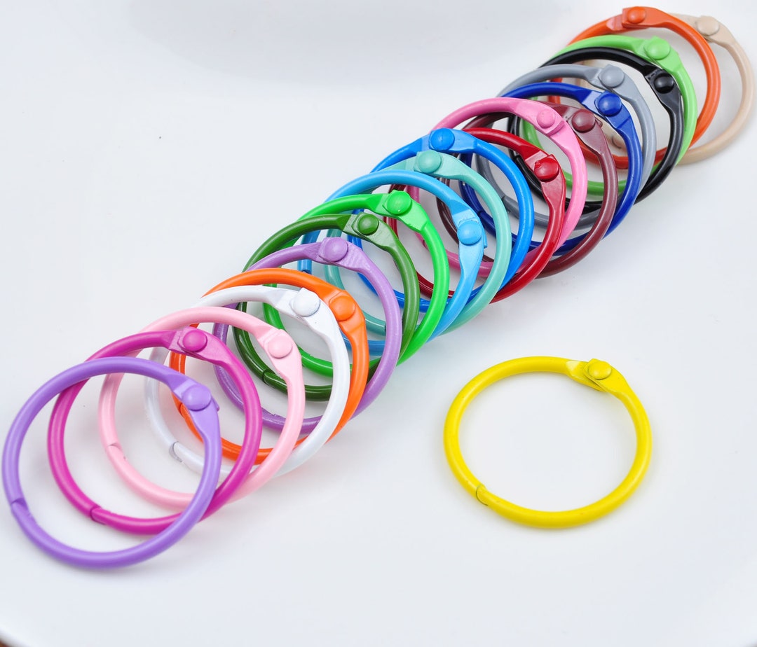 20pcs Mixed Color Binding Rings, Binder Rings, Snap Rings, Bindery ...