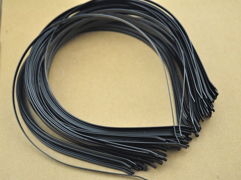 SALE20pc Metal Black Headbands 4mm Black plated with bent end Wholesale image 3