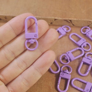 30Pcs Purple lobster swivel clasps key ring, Lobster Clasp,Swivel Clasp Connector for Keychains and Accessories, 33 x 12mm