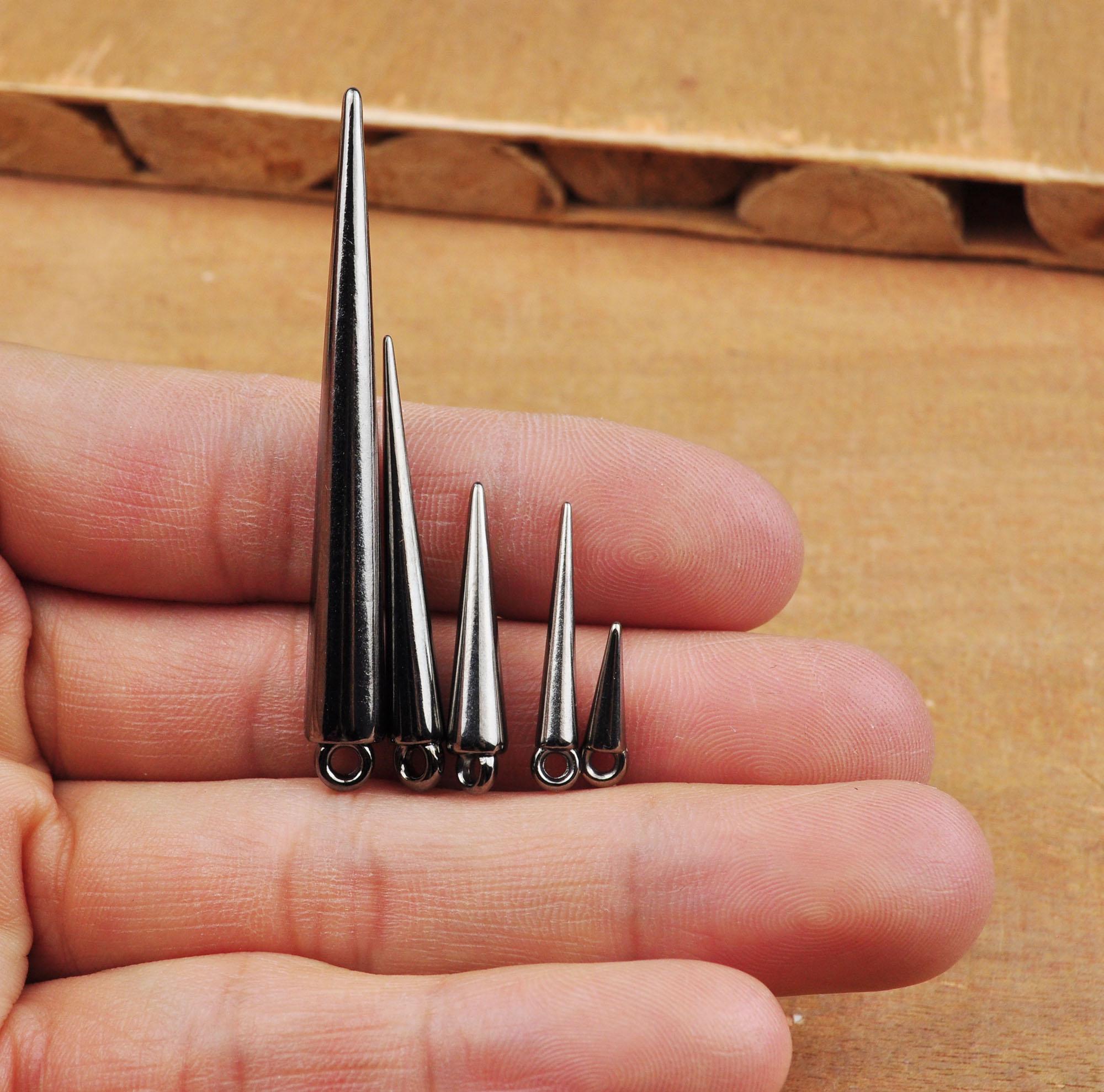 Spike Charms,50pcs Set,13mm/23mm/24mm/35mm/54mm Spikes Pendant,gun