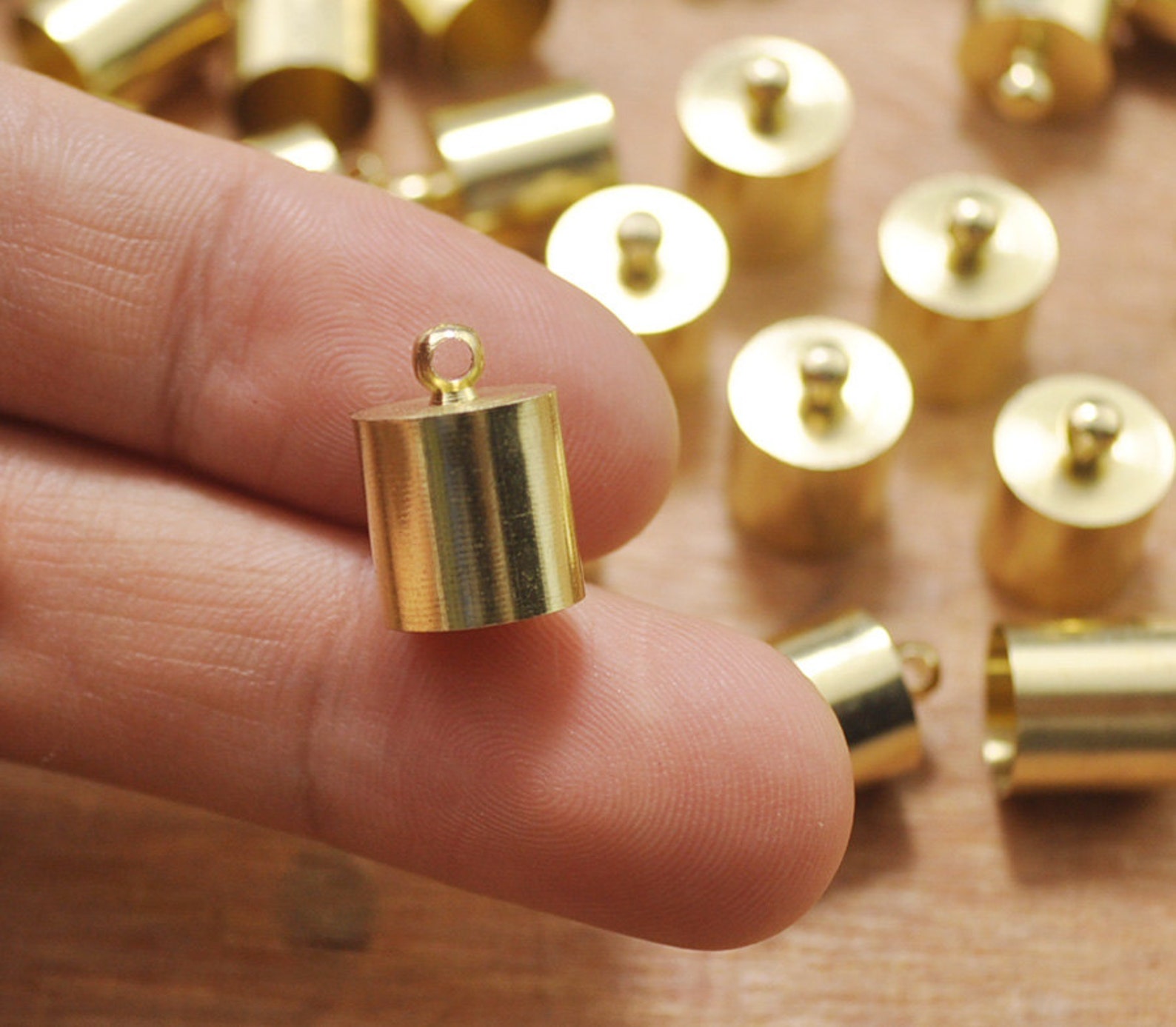 20pcs Raw Brass Caps Metal End Cap Connectorsbrass End Caps Etsy