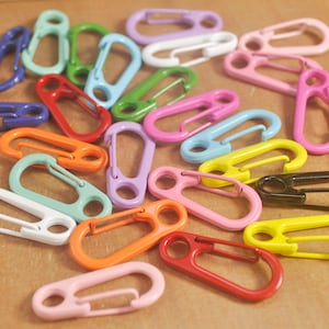 20/50pcs Colorful Spring clasp，Push gate snap hook, Carabiner Hook, Push Gate Lobster Clasps, Hooks clips for lanyard，32x14mm