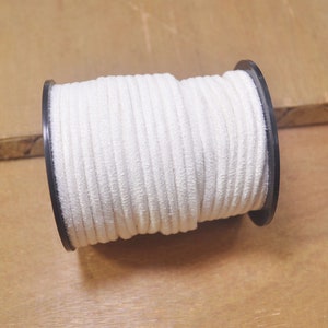 New!Round Cord,10Yards 3mm White Faux Suede Cord Leather Lace Beading Necklace Making String Bracelet,Vegan Suede Cord-01#