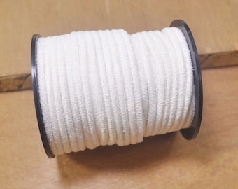 New!Round Cord,10Yards 3mm White Faux Suede Cord Leather Lace Beading Necklace Making String Bracelet,Vegan Suede Cord-01#