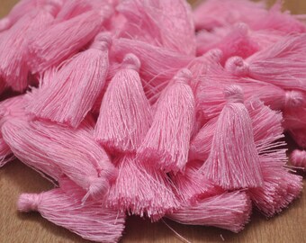 Mini Tassel,3cm Cotton Tassels/Tiny Short Tassel/Pink Mini Cotton Tassel/Handmade Cotton Thread Tassel/Teassel Pendant