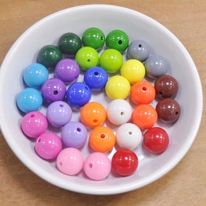 50Pcs  14mm Round Resin Beads，Multi color Acrylic Round Bead，DIY Beads,Necklace or bracelet Jewelry Making Supplies