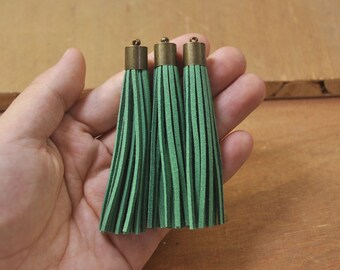 50 Pieces,Faux Suede TASSEL,Green Tassel,tassels for keychains,Suede TASSEL Tassles High Quality,Wholesale
