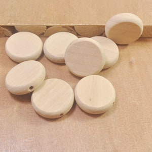 20Pcs 30mm Beads,Natural Flat Wood Circles Wooden discs, Flat Round Wooden Beads,9mm thickness