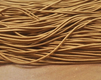 Elastic Cord,2.5mm Deep khaki Elastic Cord,Elastic round Rope Trim Bracelet, Nylon Exterior Rubber Interior-5yards/10yards/50yards