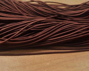 Elastic Cord,2.5mm Coffee Elastic Cord,Elastic round Rope Trim Bracelet, Nylon Exterior Rubber Interior-5yards/10yards/50yards