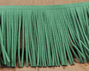 78mm wide Green suede leather fringes,for costume fringes,3.3ft,fringed trim faux suede,leather fringes,Indian fringes,DIY tassel pendant