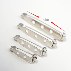 Silver Brooch Pin Backs Setting Blank With Roll Safety Clasp,500pcs Silver metal Pin Bar Back Base, 45mm