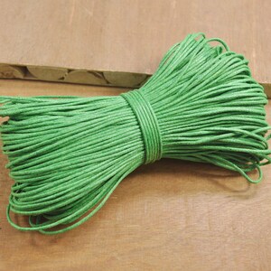 100 Yards Waxed Cotton Cords,1.5mm Green Color Cotton Cord,Nacklace and Bracelet Cord,Beading String Cord -- FF239