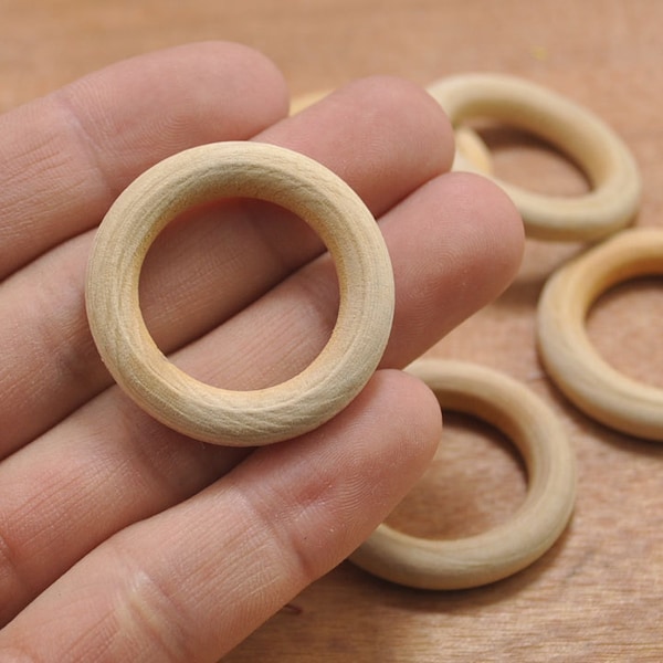 Wood Rings,20pcs 34mm Unfinished Wooden Rings Sale,wooden ring for necklace.natural wood rings Pendant.