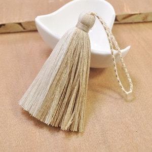 Mixed Color Cotton tassel,5Pcs,Khaki & Beige Tassel,tassel with rope,Handmade Cotton Tassel Craft Supply,3.85“ long tassel--FF20#