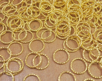 Open Jumpring,18mm Twisted Gold Jump Rings,Round Gold Findings, Gold Supplies, Link, Ring, Loop Gold Plated - 30pcs