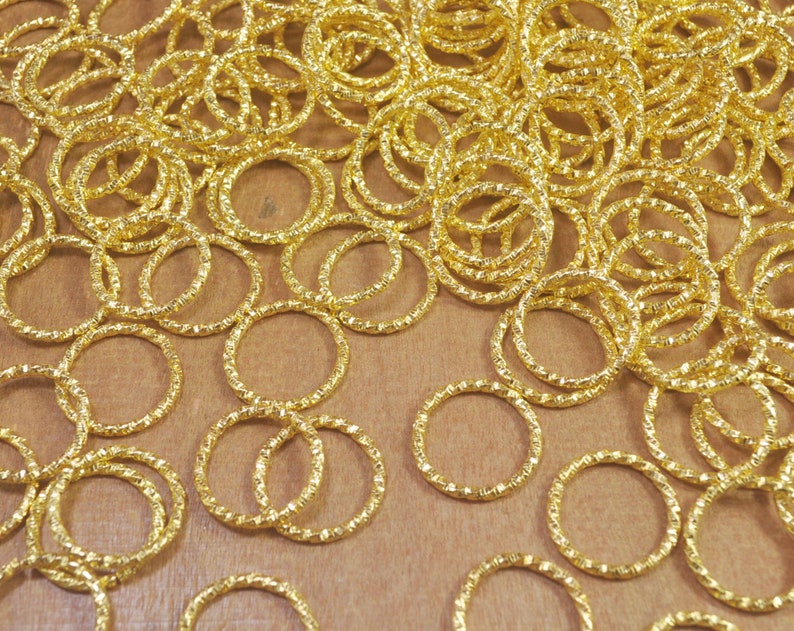 Open Jumpring,18mm Twisted Gold Jump Rings,Round Gold Findings, Gold Supplies, Link, Ring, Loop Gold Plated 30pcs image 1
