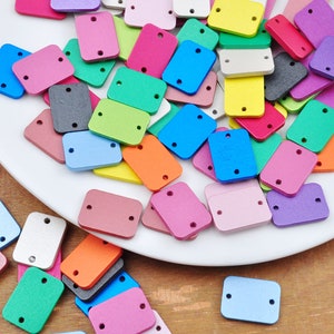 50/100Pcs Wooden Rectangle Findings Blanks Connectors 2-hole，Compound Earring Connectors,earring Findings,Wood Earring Rectangle,18x17mm
