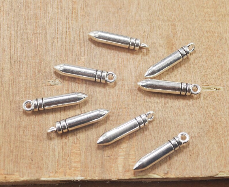 20pcs Antique Silver Bullet Charms Pendants Bullet Jewelry Etsy