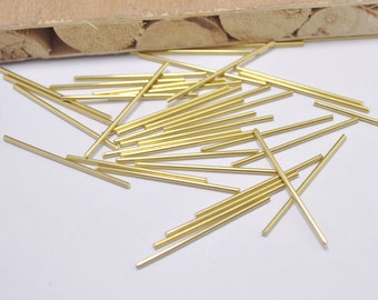 35 Stück 40 mm Rohmessing Stick, runde Stabschiene